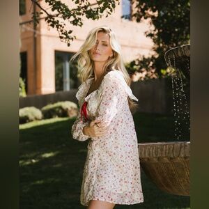 BOHME Macy Floral Bow Babydoll Dress SZ Medium NWT